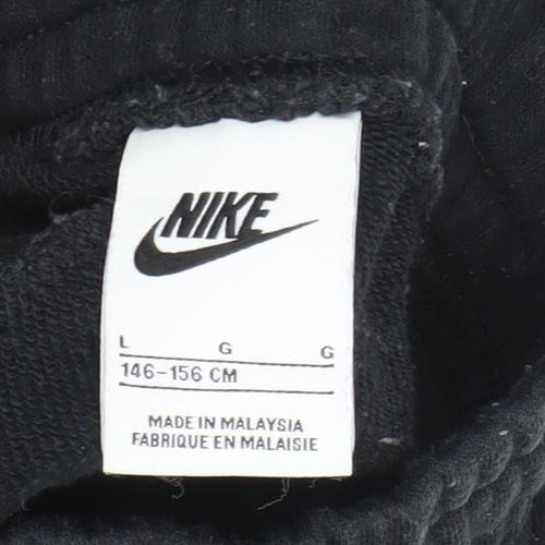 Nike Girls Black Jogger Trousers Size 146cm Fleece Sports Sweatpants