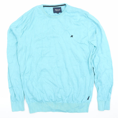 Mineral Clothing Co. Women's Blue Cotton Crew Neck Jumper Size L