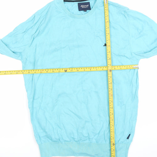 Mineral Clothing Co. Women's Blue Cotton Crew Neck Jumper Size L
