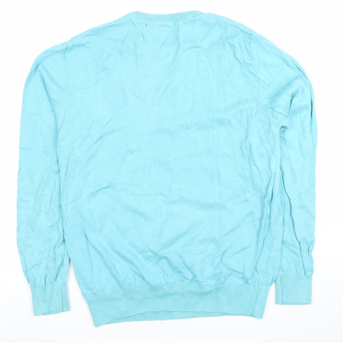 Mineral Clothing Co. Women's Blue Cotton Crew Neck Jumper Size L