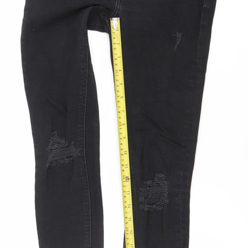 Primark Women’s Black Skinny Distressed Jeans Size 10