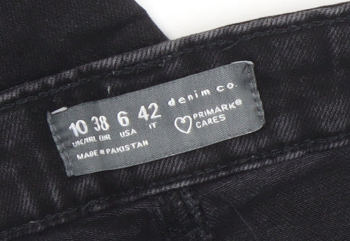Primark Women’s Black Skinny Distressed Jeans Size 10