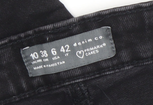 Primark Women’s Black Skinny Distressed Jeans Size 10