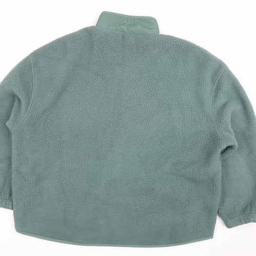 Dames Stores Womens Green Fleece Jacket Size 14 Relaxed Fit Warm Zip Pockets