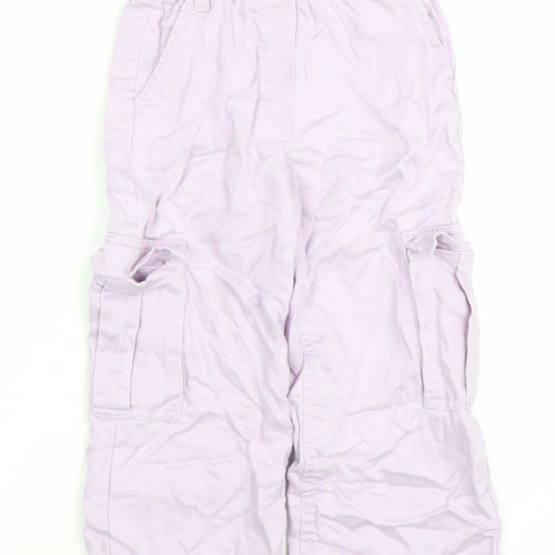 Dunnes Stores Girls Lilac Cargo Trousers Age 4-5 Elastic Waist