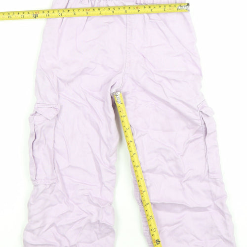 Dunnes Stores Girls Lilac Cargo Trousers Age 4-5 Elastic Waist