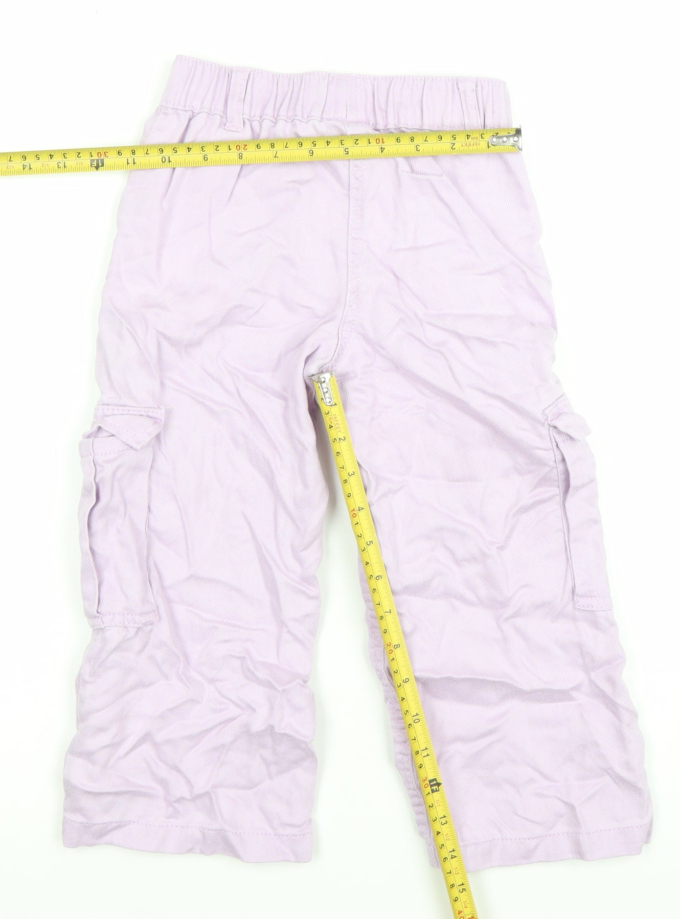 Dunnes Stores Girls Lilac Cargo Trousers Age 4-5 Elastic Waist