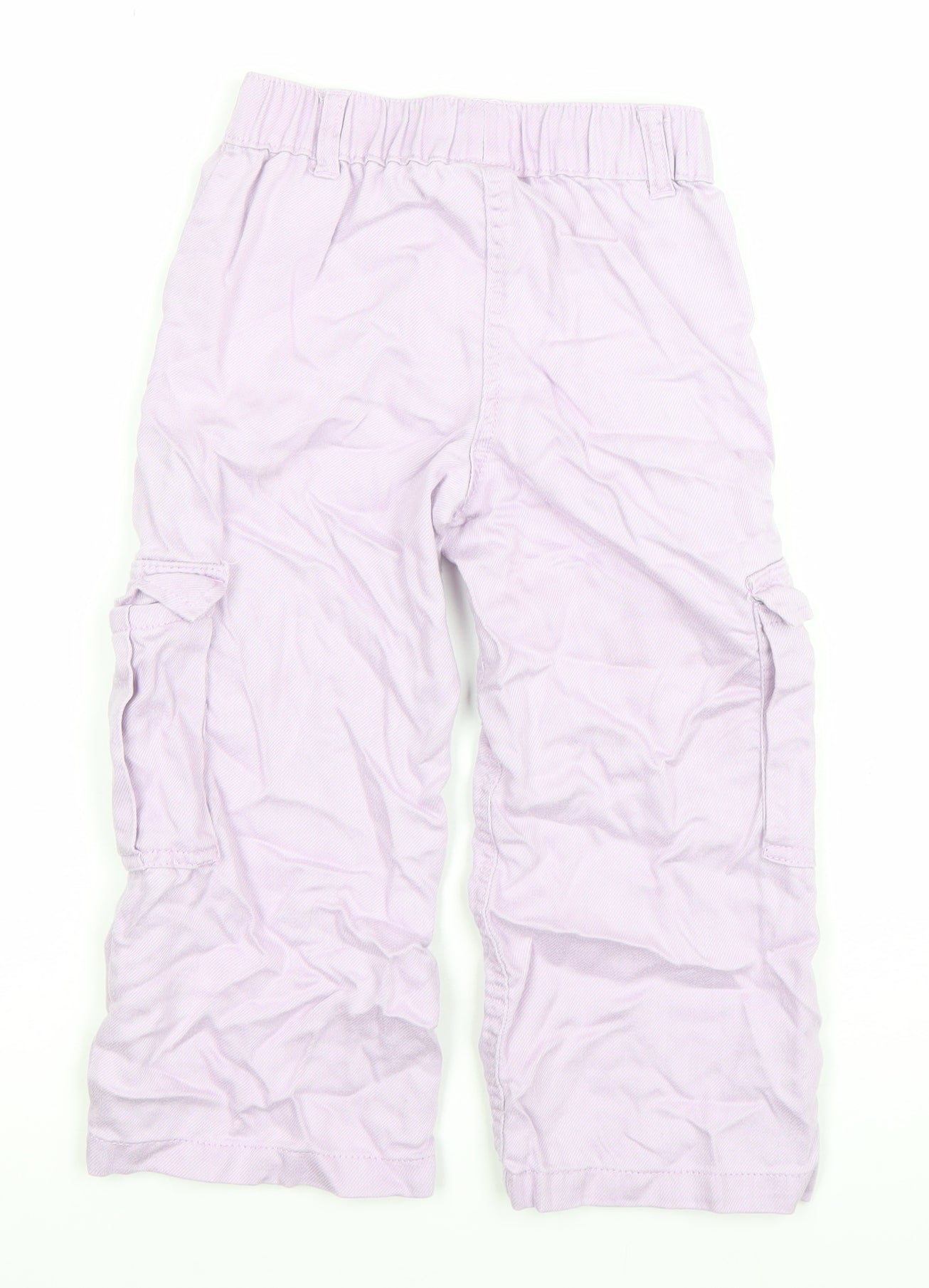 Dunnes Stores Girls Lilac Cargo Trousers Age 4-5 Elastic Waist