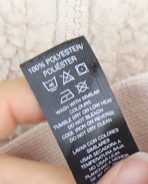 Dunnes Women Beige 1/2 Zip Fleece Pullover Sweatshirt XS