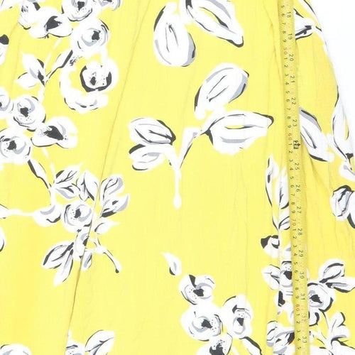 JoJo Maman Bébé Yellow Floral Maxi Maternity Dress S Sleeveless Long