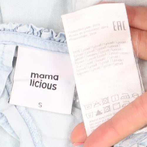 Mama Licious Women's Blue Sleeveless Maternity Blouse S