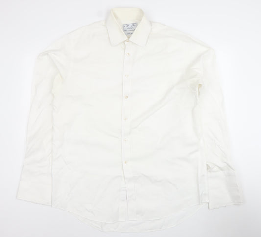 Charles Tyrwhitt Men’s Ivory Slim Fit 15.5in French Cuff Dress Shirt
