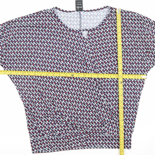 Jaime La Vie Paris Women's Multicoloured Geometric Wrap Blouse Size L