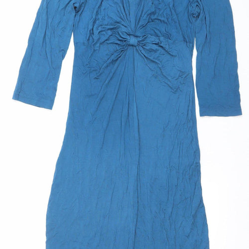 Mammalicious Blue Bodycon Midi Maternity Dress Size S Long Sleeve