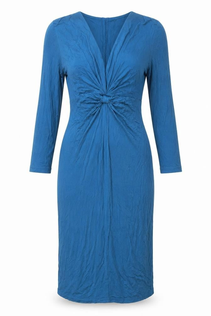 Mammalicious Blue Bodycon Midi Maternity Dress Size S Long Sleeve