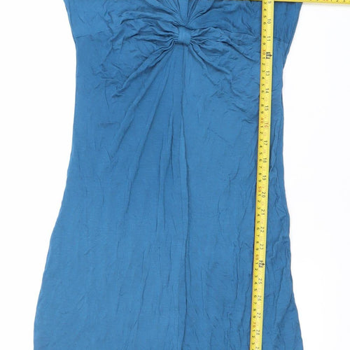 Mammalicious Blue Bodycon Midi Maternity Dress Size S Long Sleeve