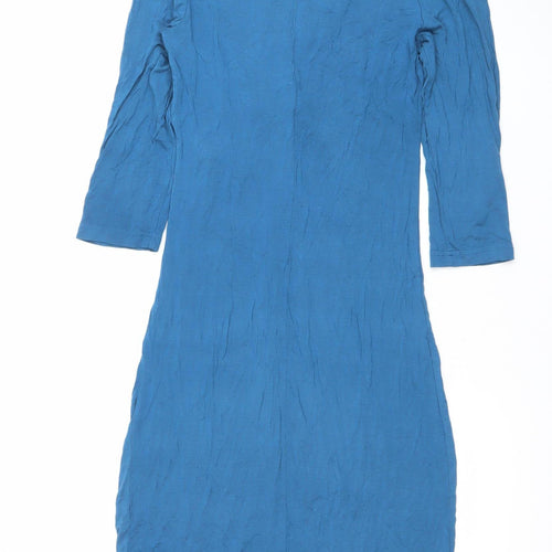 Mammalicious Blue Bodycon Midi Maternity Dress Size S Long Sleeve