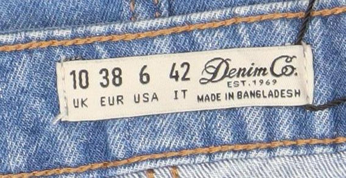 Denim Co Women’s Blue Denim Button Front Knee Length Skirt Size 10