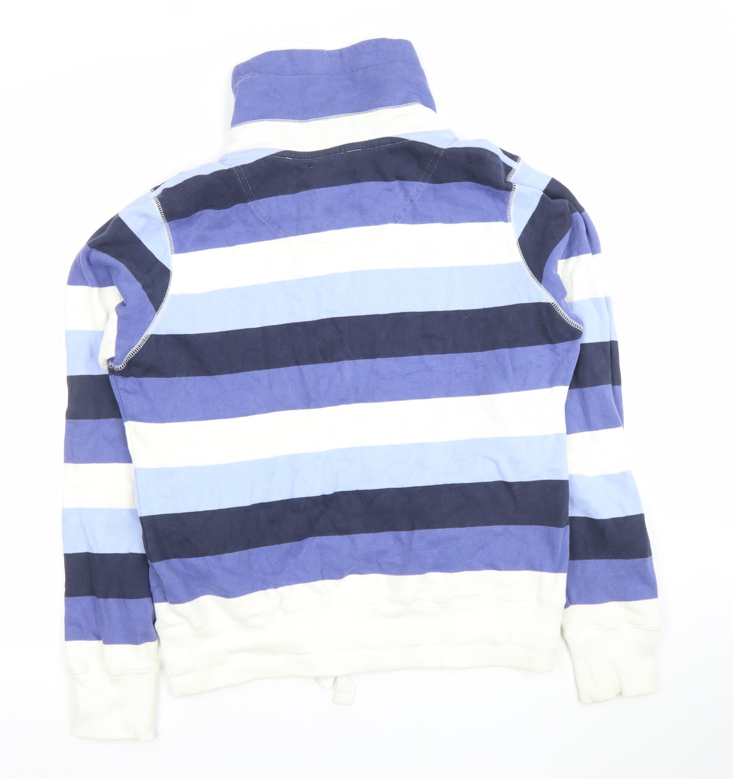 Marks and Spencer Womens Blue Striped Henley Sweatshirt UK 12