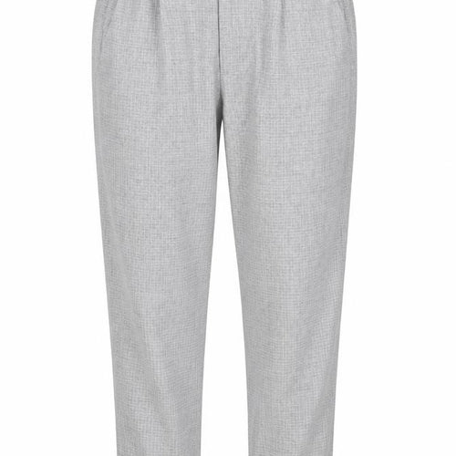 Pull&Bear Women's Grey Check Chino Tapered Trousers Size 12