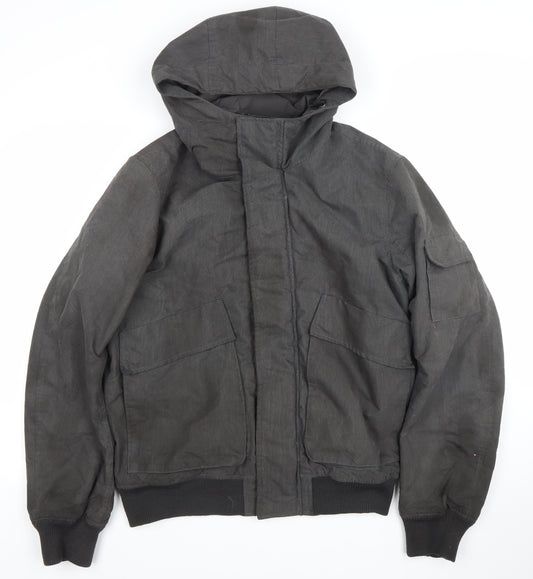 Jeanswest Men's Black Cotton Hooded Parka Jacket Size M – Preworn