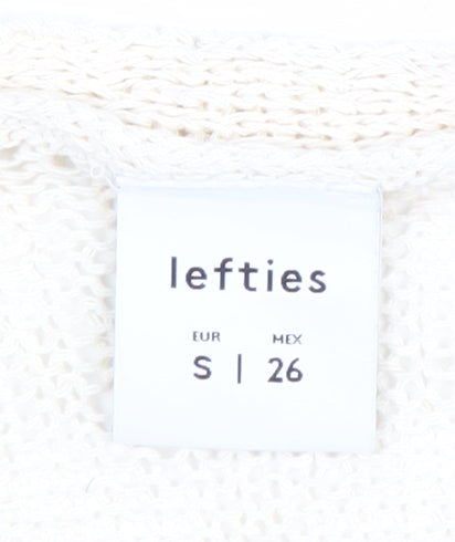 Lefties Women's Ivory Sleeveless Knit Button Cardigan Vest Size S