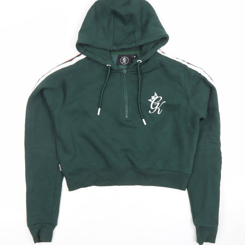 Gym King Womens Green 1/4 Zip Hoodie Size 10 Cotton Blend