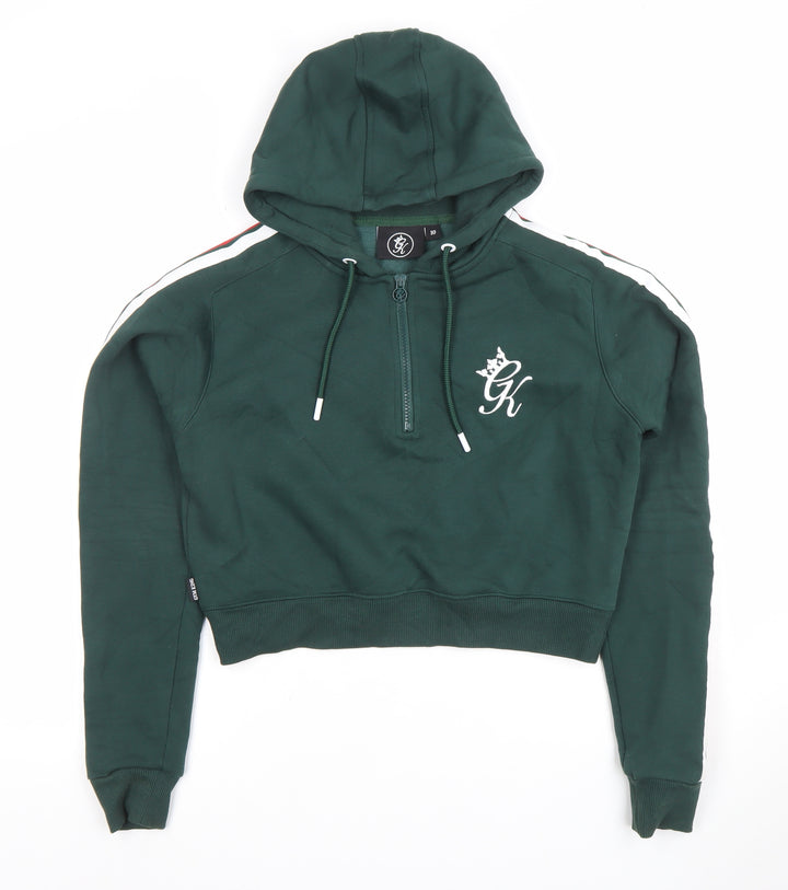 Gym King Womens Green 1/4 Zip Hoodie Size 10 Cotton Blend