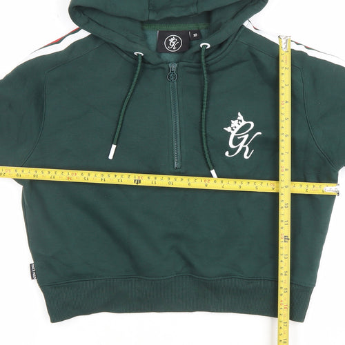 Gym King Womens Green 1/4 Zip Hoodie Size 10 Cotton Blend