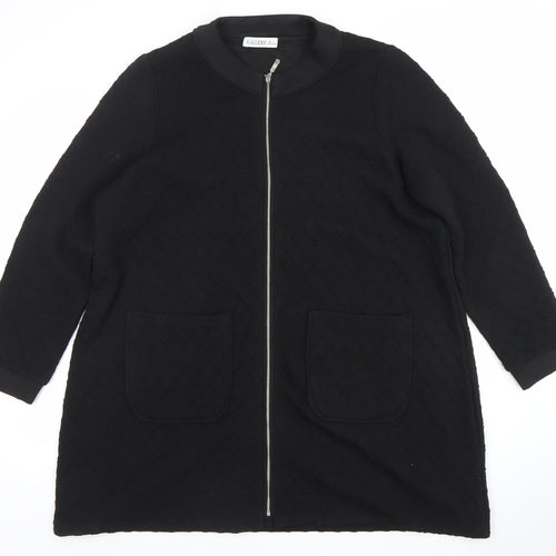 Gallery Women’s Black L Coatigan Zip Front Mid-Length Jacket