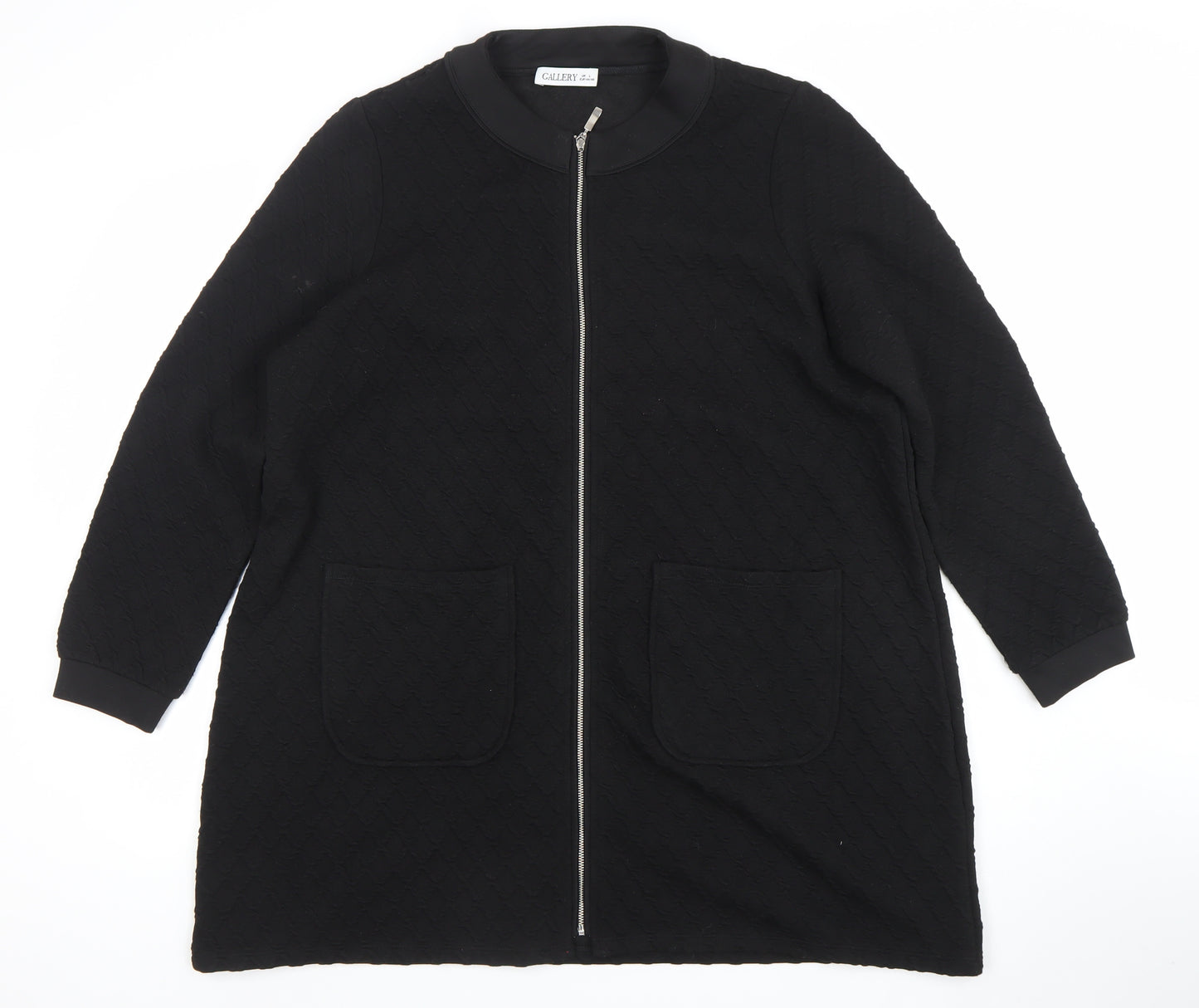 Gallery Women’s Black L Coatigan Zip Front Mid-Length Jacket