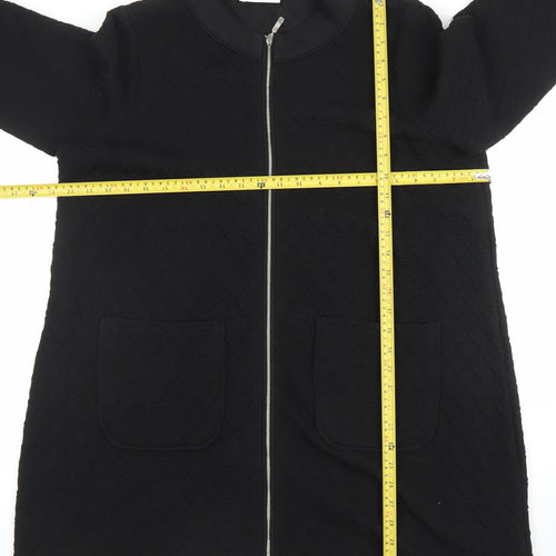 Gallery Women’s Black L Coatigan Zip Front Mid-Length Jacket