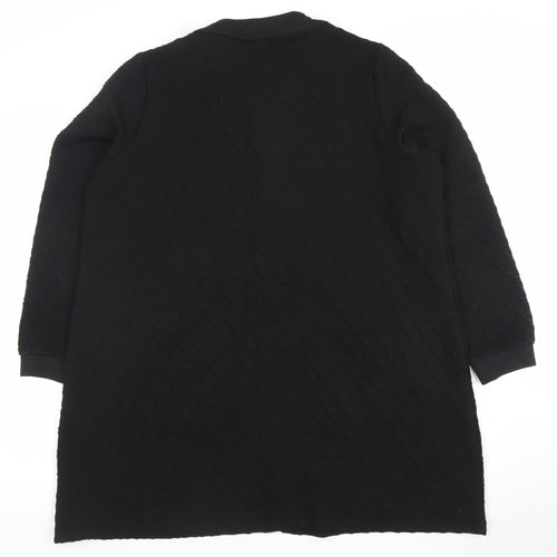 Gallery Women’s Black L Coatigan Zip Front Mid-Length Jacket