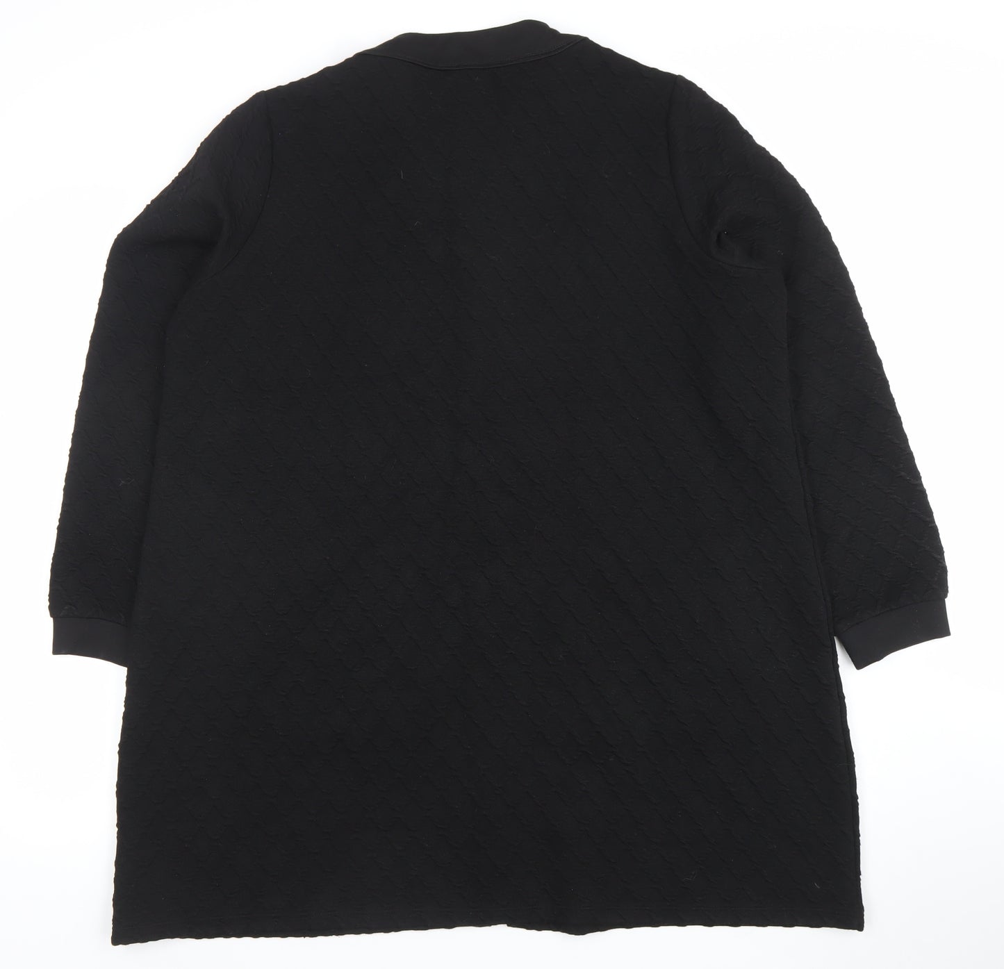 Gallery Women’s Black L Coatigan Zip Front Mid-Length Jacket