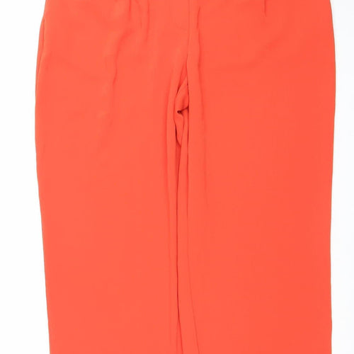 Farhi by Nicole Farhi Women’s Red Polyester Wide-Leg Trousers Size 14 L