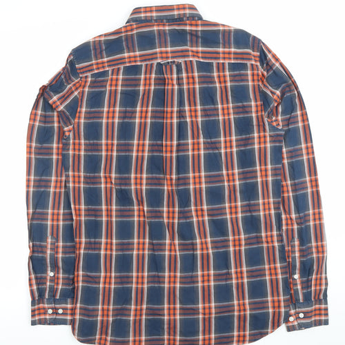 Superdry Mens Blue Check Cotton Long Sleeve Button-Down Shirt Size M