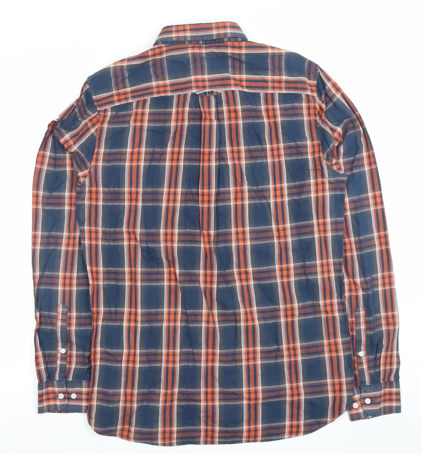 Superdry Mens Blue Check Cotton Long Sleeve Button-Down Shirt Size M