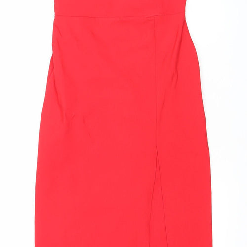 Vesper Womens Red Off Shoulder Bodycon Dress Size 10