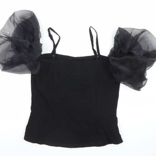River Island Women’s Black Puff Sleeve Camisole Blouse Size 12