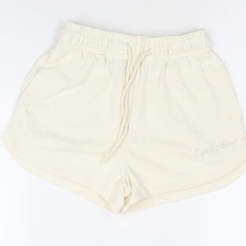 Dunnes Women Ivory Athletic Shorts XS Lightweight Jersey Activewear