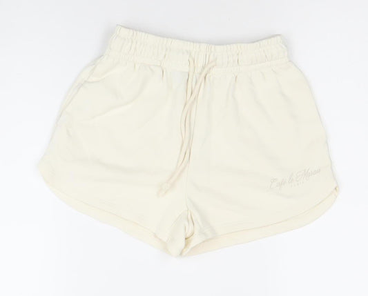 Dunnes Women Ivory Athletic Shorts XS Lightweight Jersey Activewear