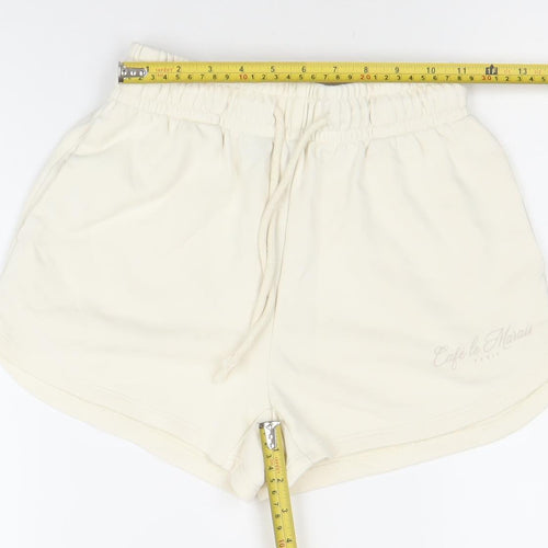 Dunnes Women Ivory Athletic Shorts XS Lightweight Jersey Activewear