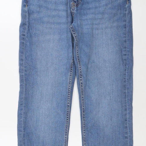 ZARA Women's Blue Straight Leg Jeans Size 6 Mid Rise Denim