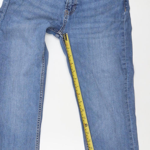 ZARA Women's Blue Straight Leg Jeans Size 6 Mid Rise Denim