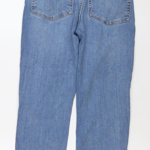ZARA Women's Blue Straight Leg Jeans Size 6 Mid Rise Denim