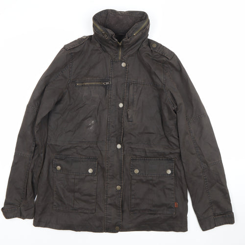 FatFace Women’s Brown Cotton Parka Jacket Size 12 Lined Outdoor Style