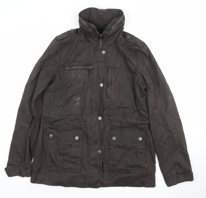 FatFace Women’s Brown Cotton Parka Jacket Size 12 Lined Outdoor Style