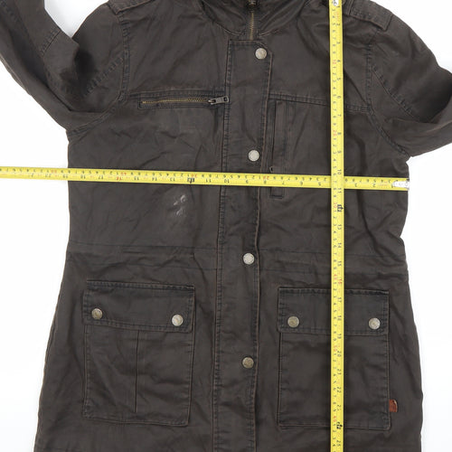 FatFace Women’s Brown Cotton Parka Jacket Size 12 Lined Outdoor Style