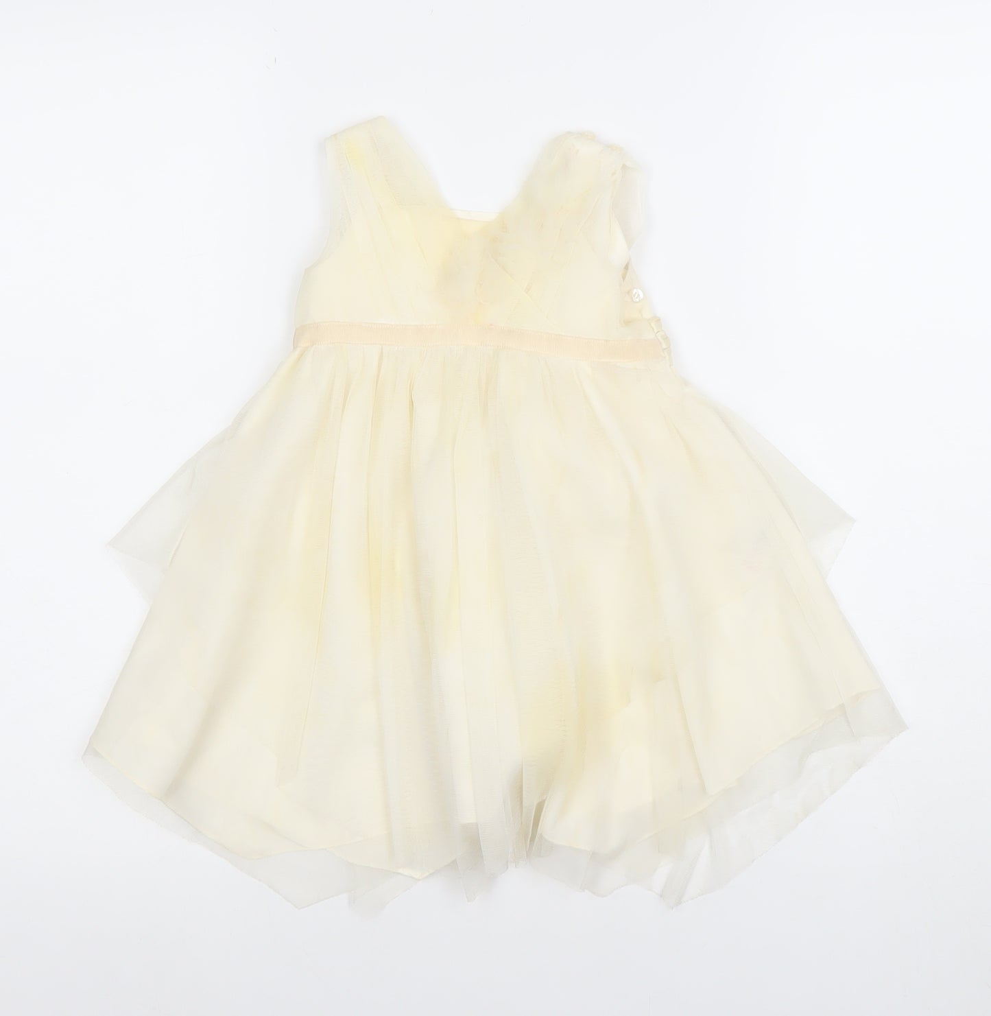 Monsoon Girls Ivory Tutu Dress 12-18 Months Lined Party Wedding Dress