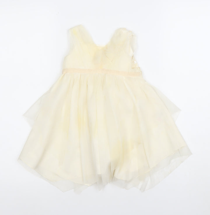 Monsoon Girls Ivory Tutu Dress 12-18 Months Lined Party Wedding Dress